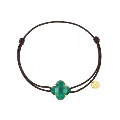 Bracelet Morganne Bello en or jaune et agate verte