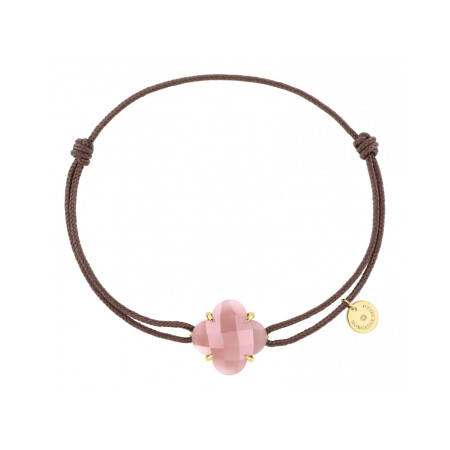 Bracelet Morganne Bello en or jaune et quartz guava