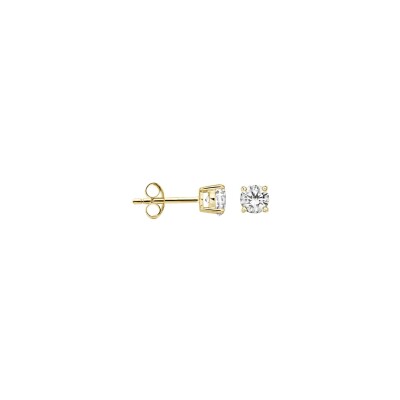 Clous d'oreilles Blush en or blanc et zircon