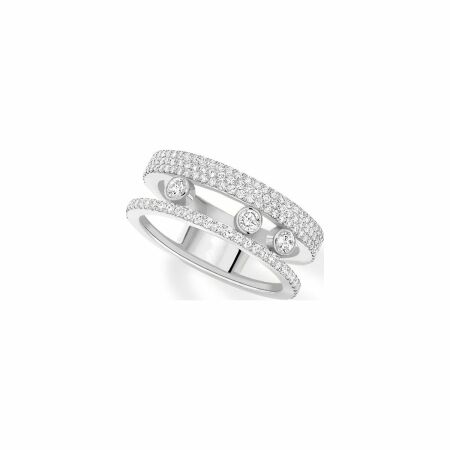 Messika Move Romane ring, white gold, pavé diamonds