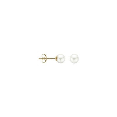 Clous d'oreilles Blush en or jaune et perle d'eau douce