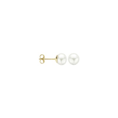 Clous d'oreilles Blush en or jaune et perle d'eau douce