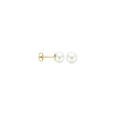 Clous d'oreilles Blush en or jaune et perle d'eau douce