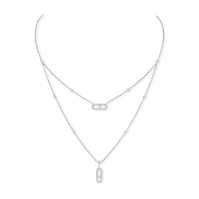 Messika Move Uno necklace, white gold, diamonds