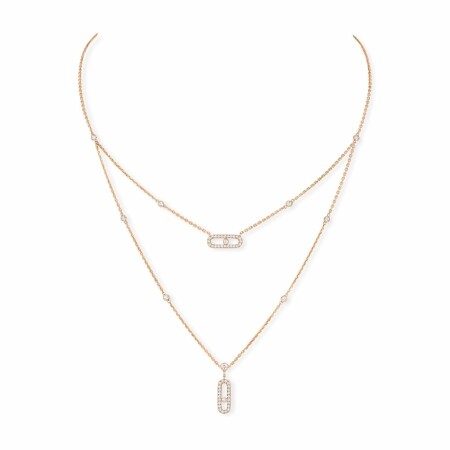 Messika Move Uno necklace, rose gold, diamonds