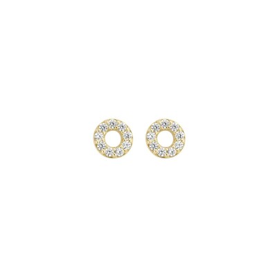 Clous d'oreilles Blush en or blanc et zircon