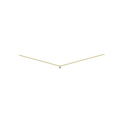 Collier 3 griffes en or jaune et diamant