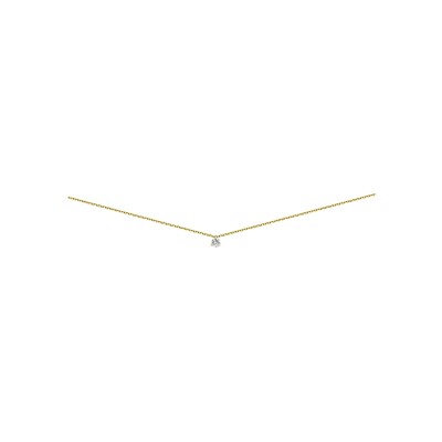 Collier 3 griffes en or jaune et diamant