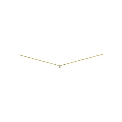 Collier 4 griffes en or jaune et diamant