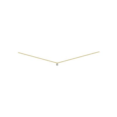Collier 4 griffes en or jaune et diamant