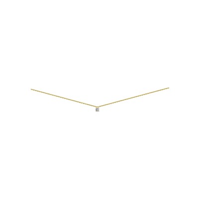 Collier 4 griffes en or jaune et diamant