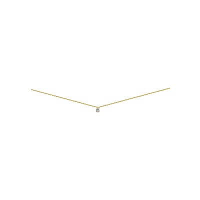 Collier 4 griffes en or jaune et diamant