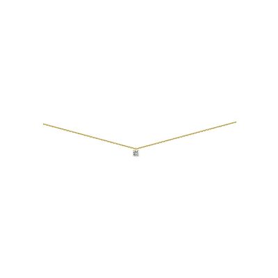 Collier 4 griffes en or jaune et diamant