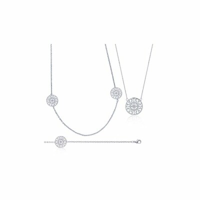 Bracelet en argent rhodié, 18cm