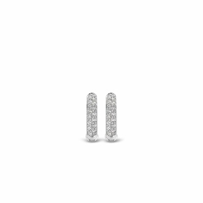 Boucles d'oreilles Ti Sento en argent et oxydes de zirconium