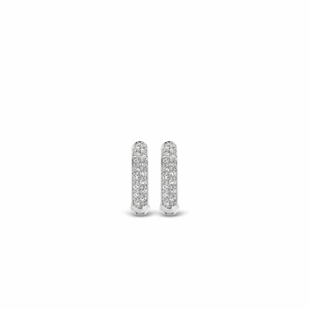 Boucles d'oreilles Ti Sento en argent et oxydes de zirconium