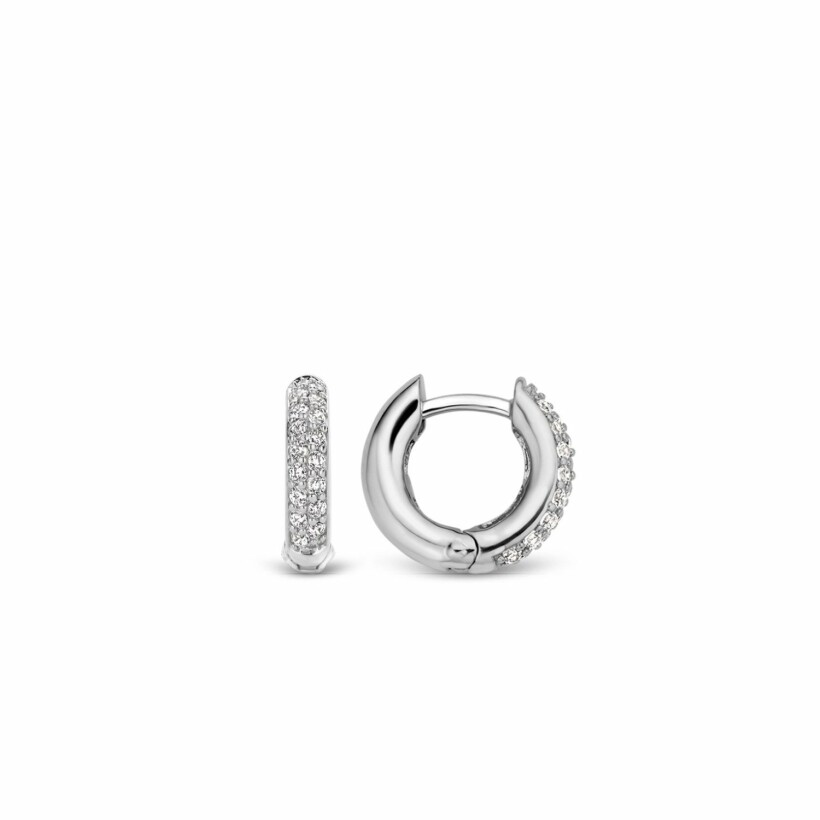 Boucles d'oreilles Ti Sento en argent et oxydes de zirconium