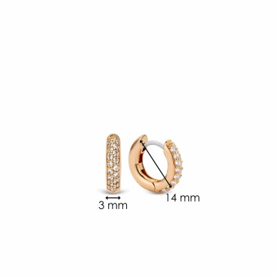 Boucles d'oreilles Ti Sento en argent doré rose