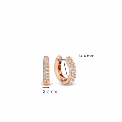 Boucles d'oreilles Ti Sento en argent doré rose