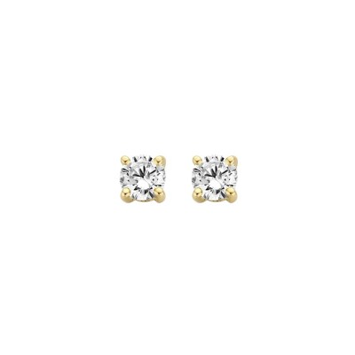Clous d'oreilles Blush en or blanc et zircon