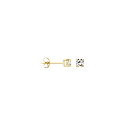 Clous d'oreilles Blush en or blanc et zircon