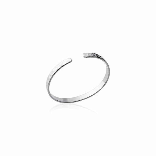 Bracelet jonc en argent rhodié