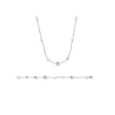 Collier en argent rhodié, 45cm