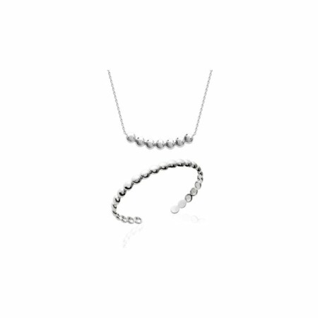 Collier en argent rhodié, 45cm