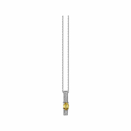 Collier Garden Party Symphonie en or blanc, saphir jaune et diamants