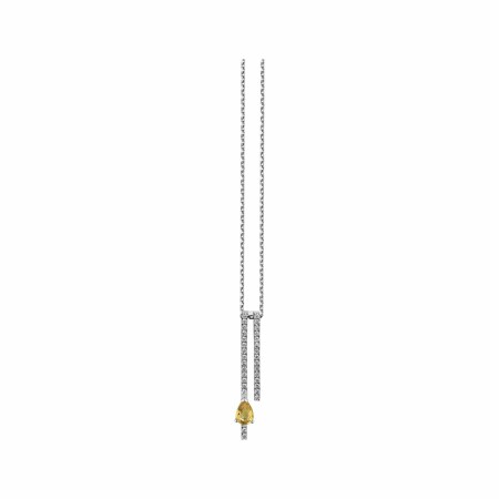 Collier Garden Party Symphonie en or blanc, saphir jaune et diamants