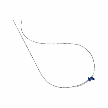 Collier Garden Party Symphonie en or blanc, saphir bleu et diamants