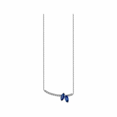 Collier Garden Party Symphonie en or blanc, saphir bleu et diamants