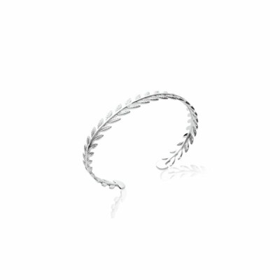 Bracelet jonc en argent rhodié
