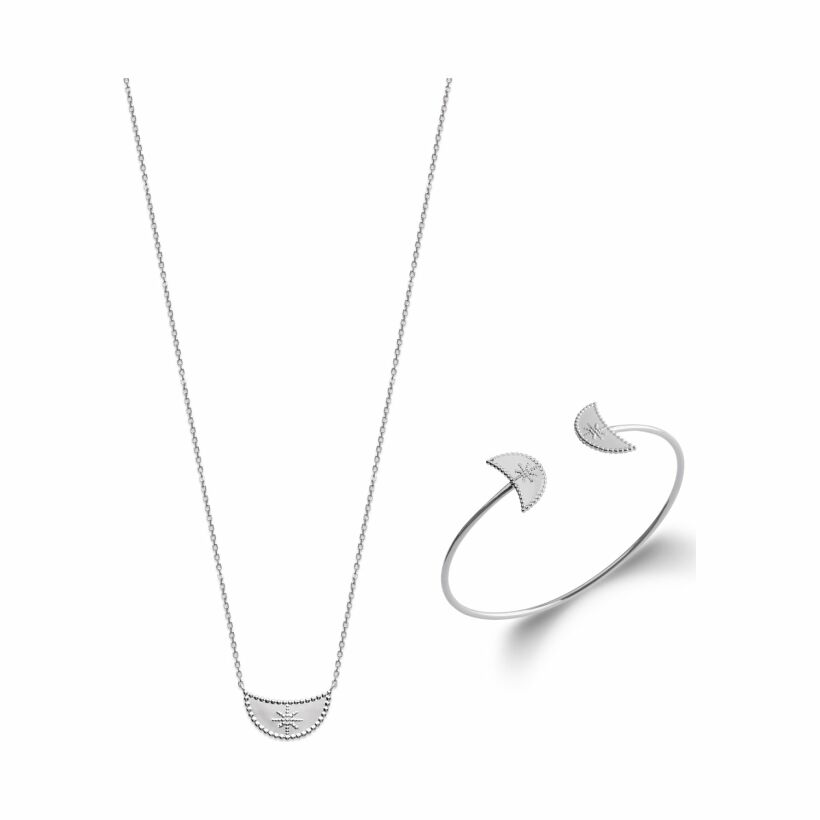 Collier en argent rhodié, 45cm