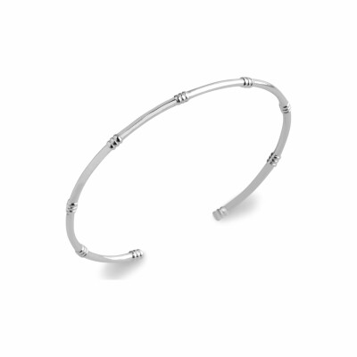 Bracelet jonc en argent rhodié