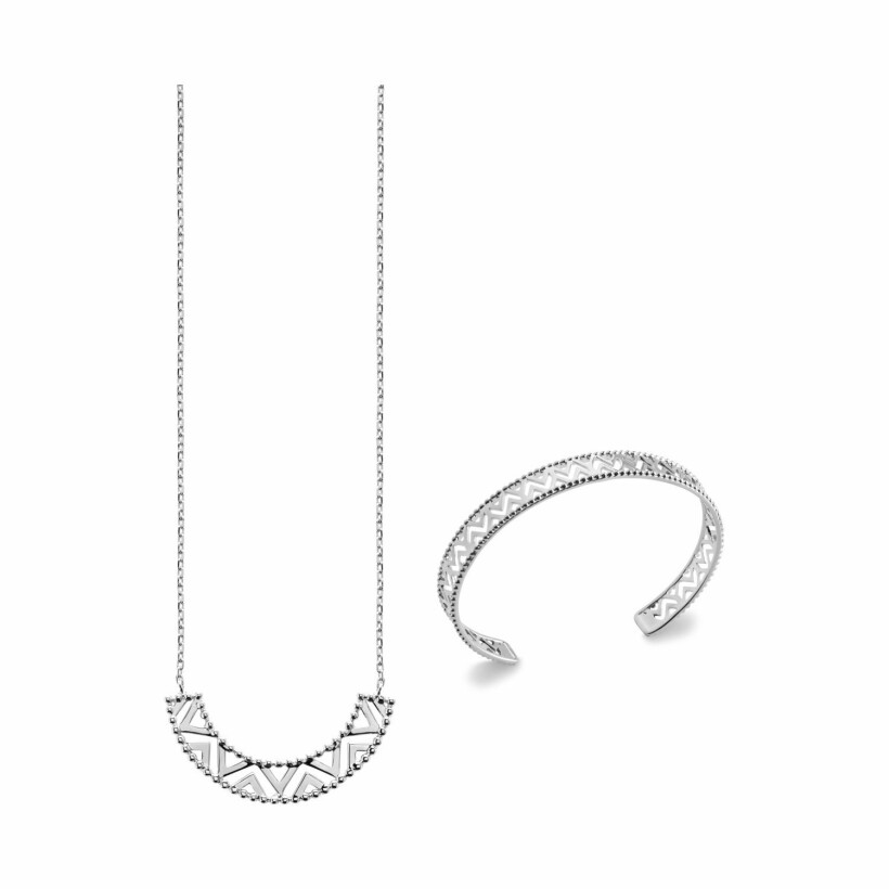 Collier en argent rhodié, 45cm