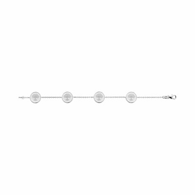 Bracelet en argent rhodié, 18cm