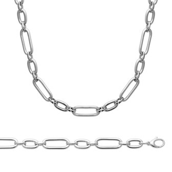 Collier en argent rhodié, 45cm