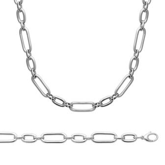 Collier en argent rhodié, 45cm