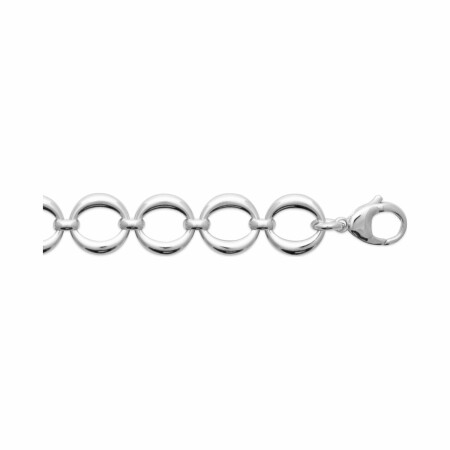 Bracelet en argent rhodié, 18cm