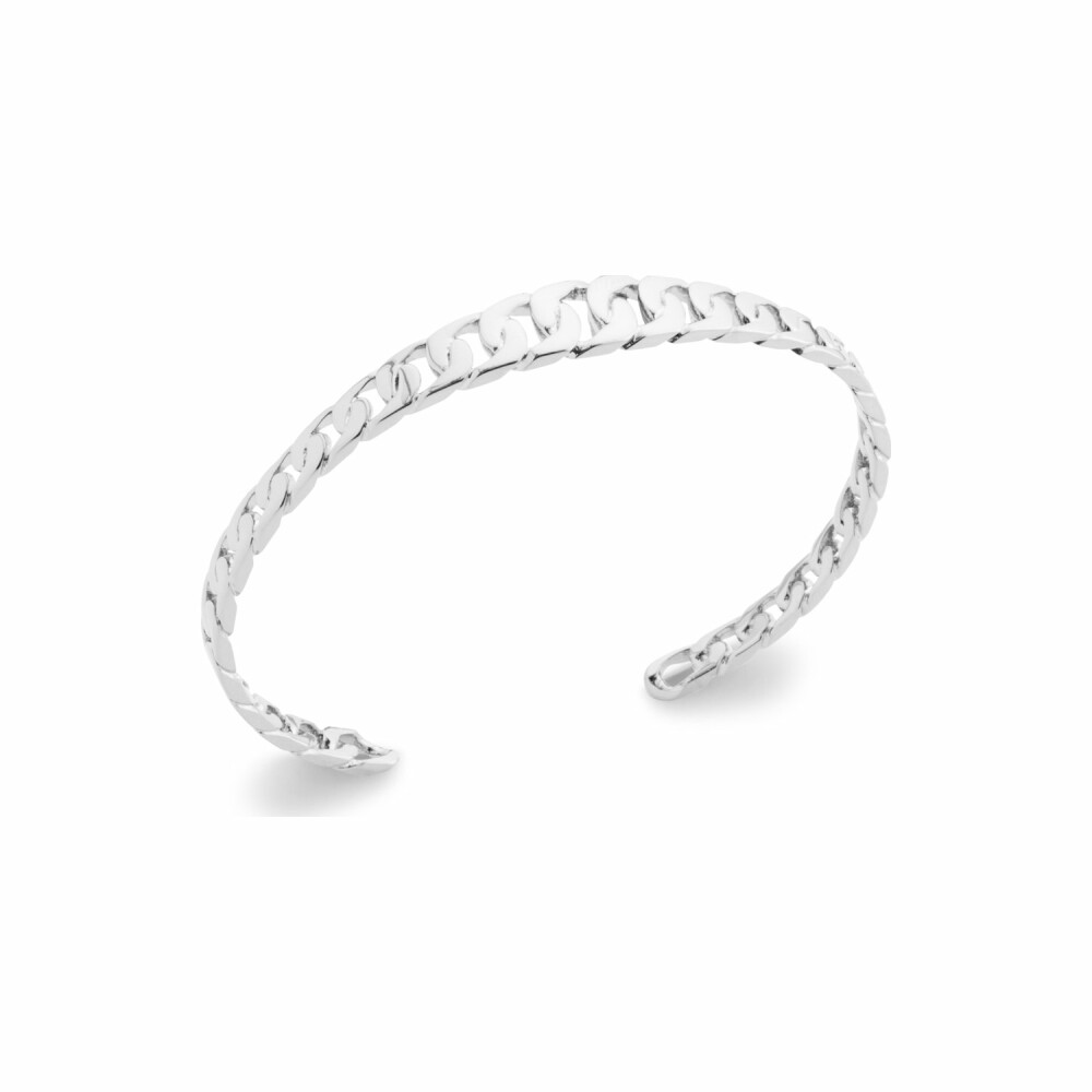 Bracelet jonc en argent rhodié, 58cm