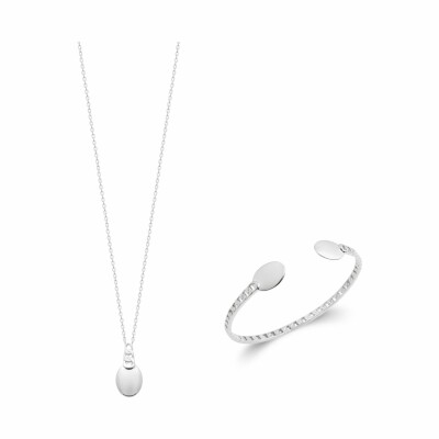 Collier en argent rhodié, 45cm