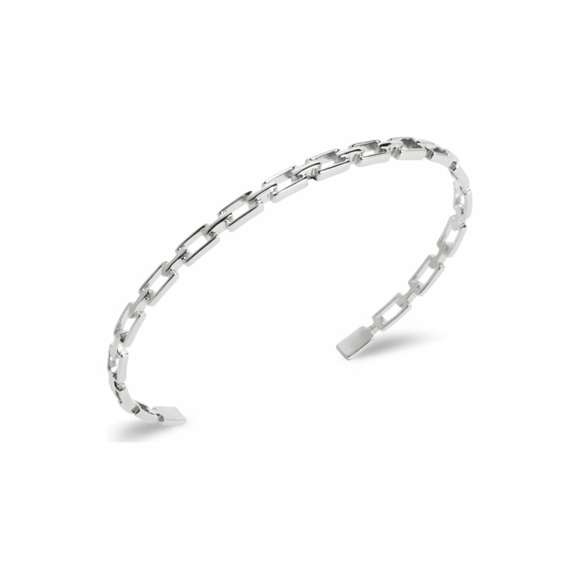 Bracelet jonc en argent rhodié, 58cm