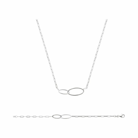 Collier en argent rhodié, 45cm