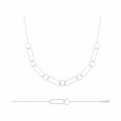 Collier en argent rhodié, 45cm