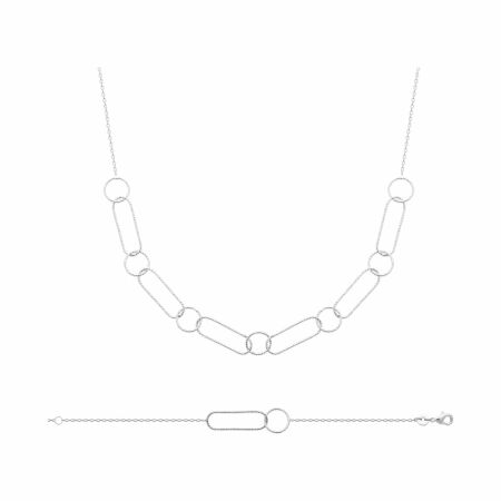 Collier en argent rhodié, 45cm