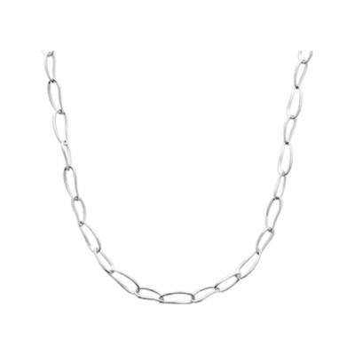 Collier en argent rhodié, taille 45