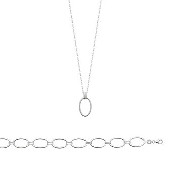 Collier en argent rhodié, 45cm