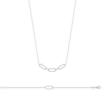 Collier en argent rhodié, 45cm