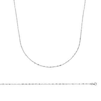 Collier en argent rhodié, 45cm